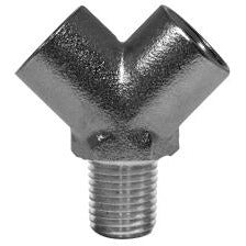 Nickel Plated Brass Pipe Wye - Round Style - Nptf F X F X M