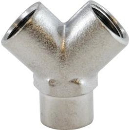 Nickel Plated Brass Pipe Wye - Round Style - Nptf F X F X F