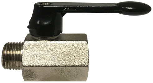 Chrome Plated Brass MNPT X FNPT Mini Ball Valve - Lever Handle Viton Seal