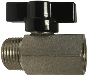 Chrome Plated Brass MNPT X FNPT Mini Ball Valve - Tee Handle Viton Seals