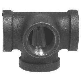 Black And Galvanized Malleable Iron Side Outlet Tee - 150 Psi - 3/4" Galvanized Malleable Iron 150# Side Outlet Tee